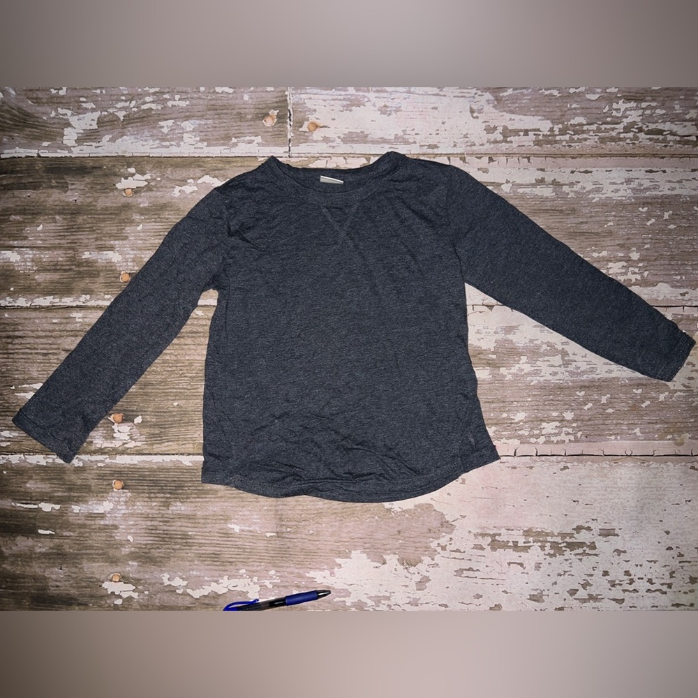 Zara boys dark grey long sleeve shirt tee t-shirt size 6 5/6